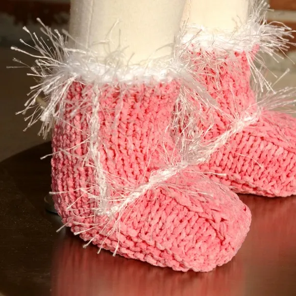 Pink Suede Ugg Boots and Aviator Hat – 0-3 Months