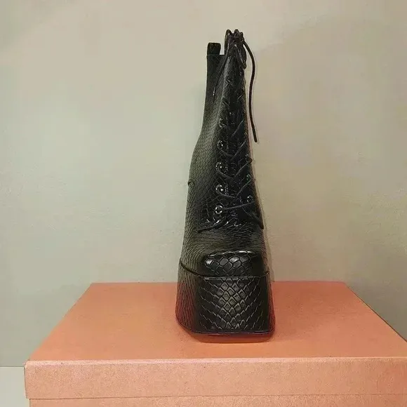Platform black boots new with box