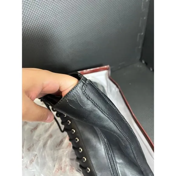 Pleaser Demonia Trashville 502 Black Vegan Leather Boot Grunge Goth Retro Punk 9