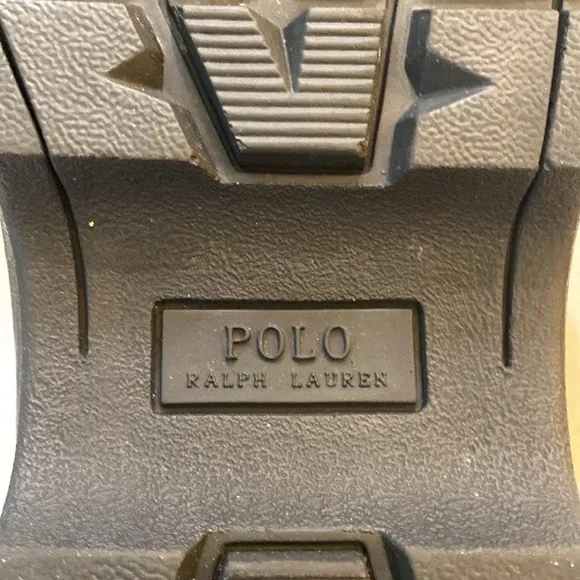 Polo Ralph Lauren black rubber lug sole boots with leather &amp; shearling uppers