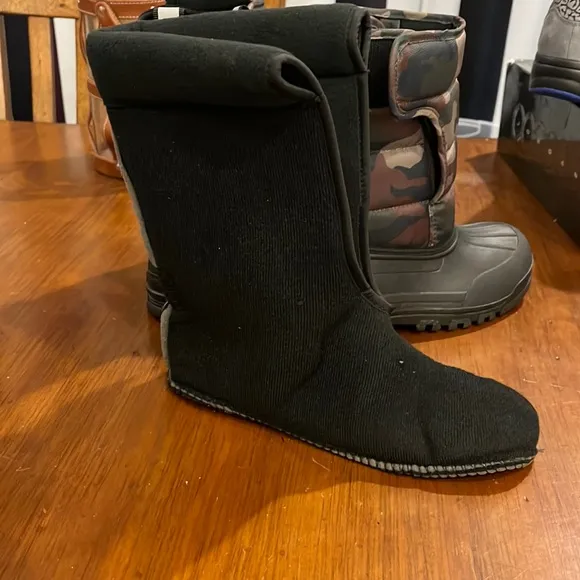 Polo Ralph Lauren Hamilten EZ snow boots new black camo Youth Boys Kids Size 6