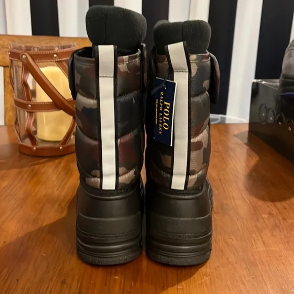 Polo Ralph Lauren Hamilten EZ snow boots new black camo Youth Boys Kids Size 6