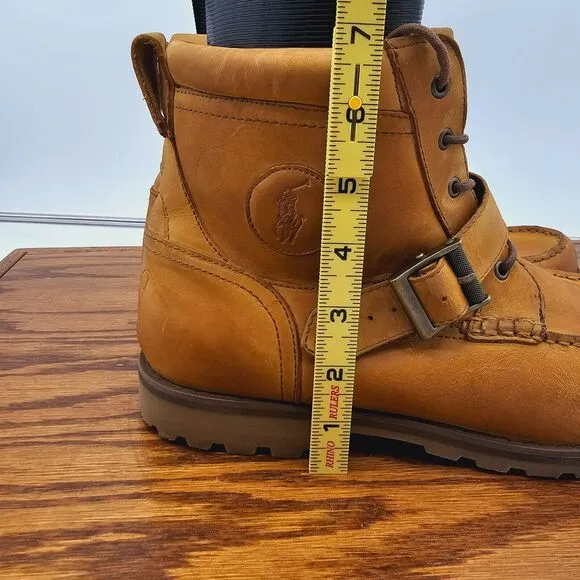 Polo Ralph Lauren Mens 12D Wheathill Brown Leather Ranger Boots Nubuck Unisex
