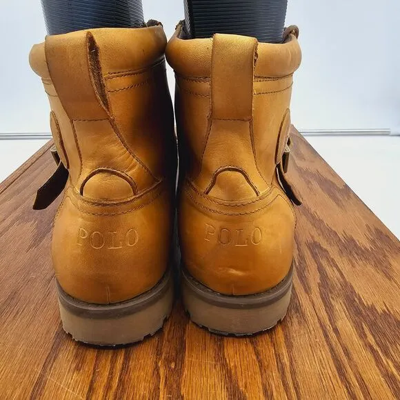 Polo Ralph Lauren Mens 12D Wheathill Brown Leather Ranger Boots Nubuck Unisex