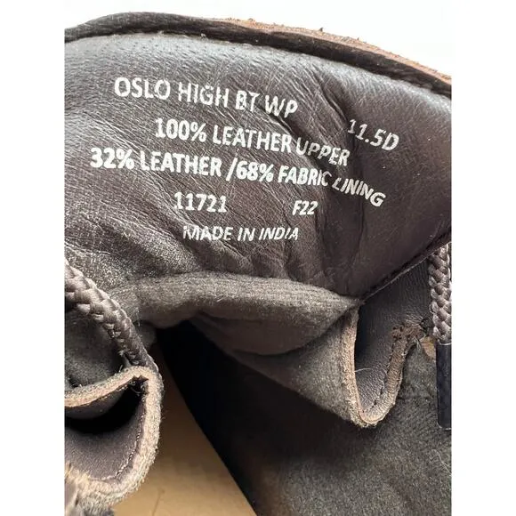 Polo Ralph Lauren Oslo High Waterproof Leather Suede Boots Men's Size 11.5D.