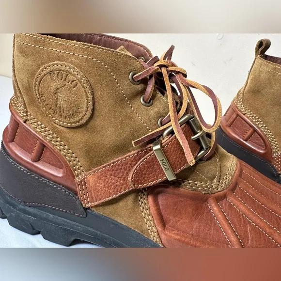 POLO RALPH LAUREN 'Oslo Low BT' Mens Boots Brown Waterproof Duck Size 10.5D NEW!