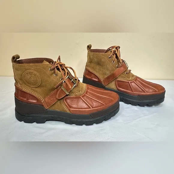 POLO RALPH LAUREN 'Oslo Low BT' Mens Boots Brown Waterproof Duck Size 10.5D NEW!