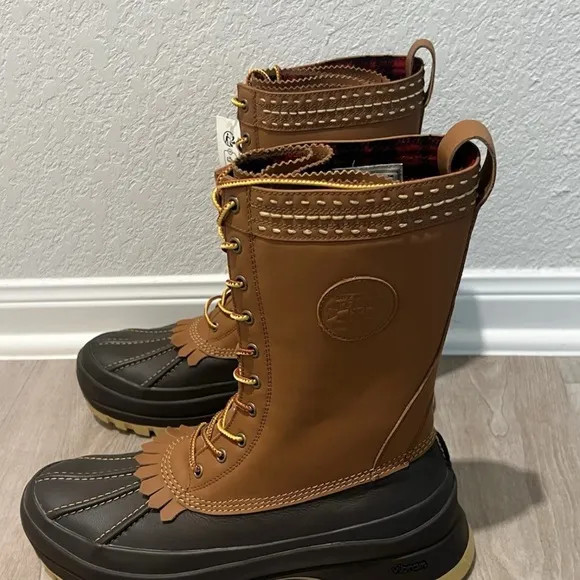 Polo RL Guide Logan Leather Vibram Soles Duck Hunting Boots NWT