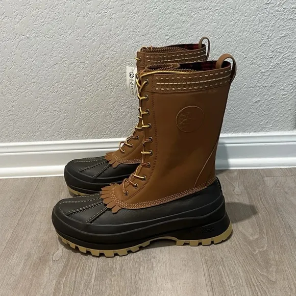 Polo RL Guide Logan Leather Vibram Soles Duck Hunting Boots NWT