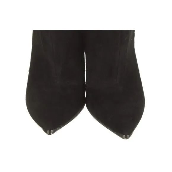PRE-OWNED DESIGNER TED BAKER LONDON BLACK SUEDE POINTED TOE BLOCK HEEL BOOTS 8.5