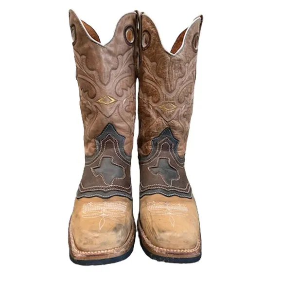 Pre-Owned Innovations Western Cowboys Tan Leather/Suede Size 9.5D
