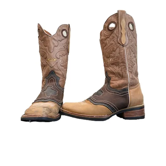 Pre-Owned Innovations Western Cowboys Tan Leather/Suede Size 9.5D