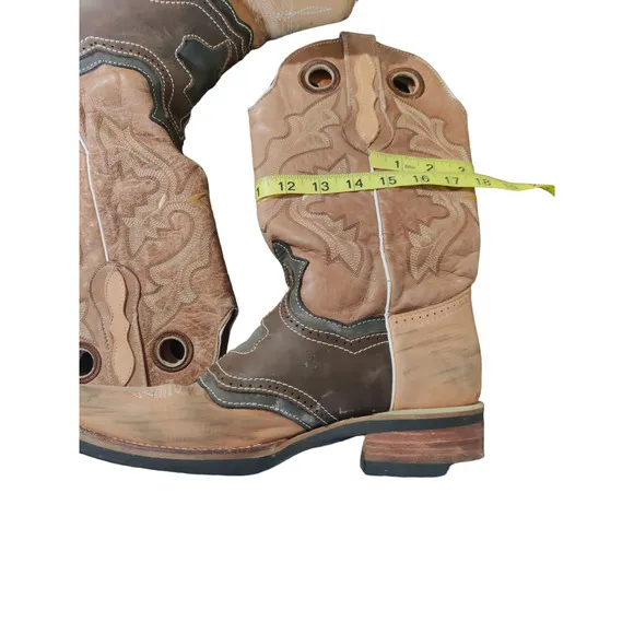 Pre-Owned Innovations Western Cowboys Tan Leather/Suede Size 9.5D