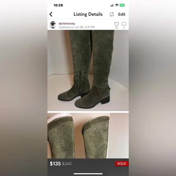 PRICE FIRM BNIB Vince Camuto Karinda Tan OTK Suede Boots 6