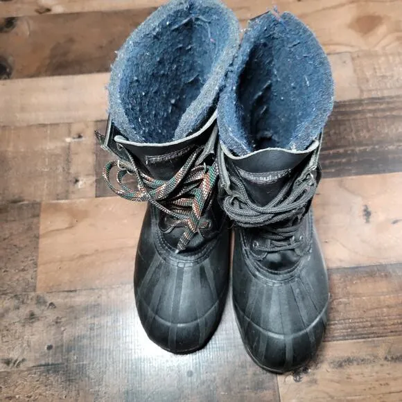 Pro Line Blizzard Plus Snow Boots Size 9  Wool Lined Inserts Steel Shank