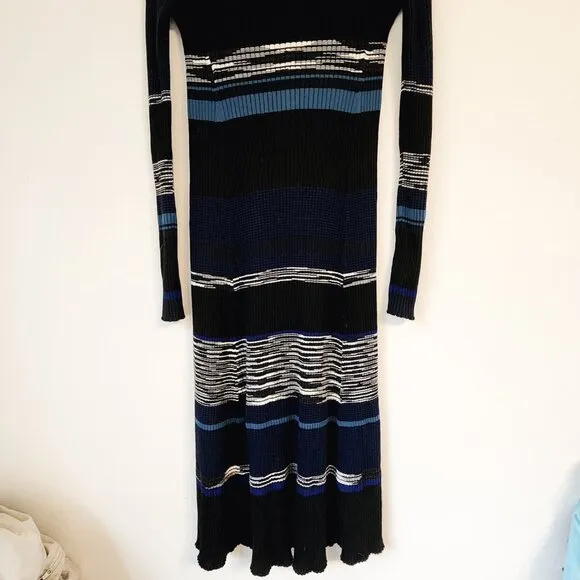 Proenza Schouler Ribbed knit sweater dress L Wool Blend Warm Classic Chic Goth