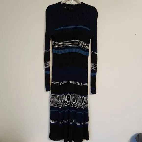 Proenza Schouler Ribbed knit sweater dress L Wool Blend Warm Classic Chic Goth