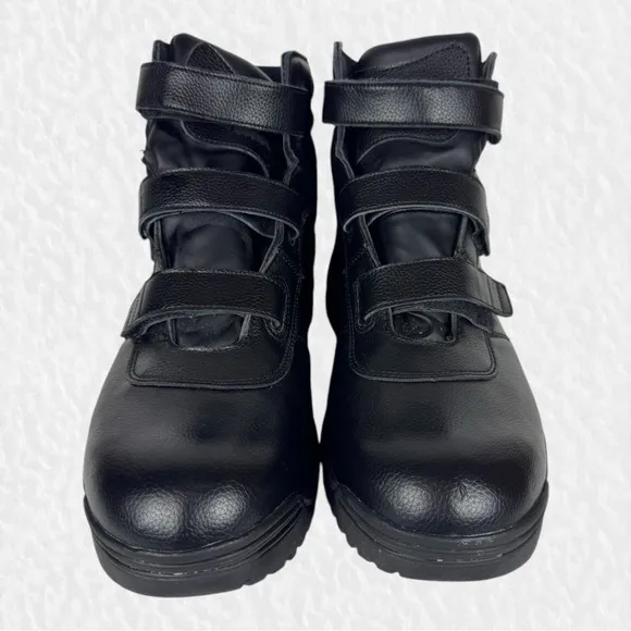 Propet Cliff Walker Tall Strap Boots Mens Size 16 3E Black Waterproof MBA033L