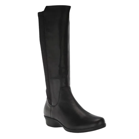 Propet Women's West Leather Knee High Riding Boots Black Size 6 1/2