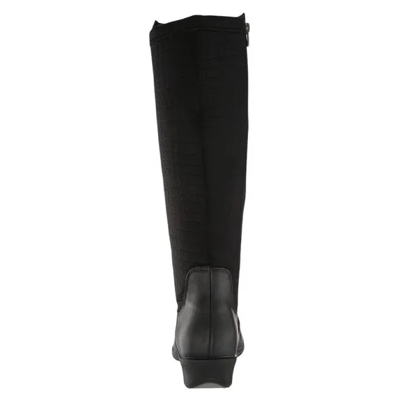 Propet Women's West Leather Knee High Riding Boots Black Size 6 1/2