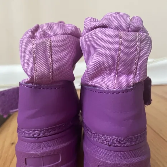 Purple Insulated Rain &amp; Snow Boots with Drawstring Closure