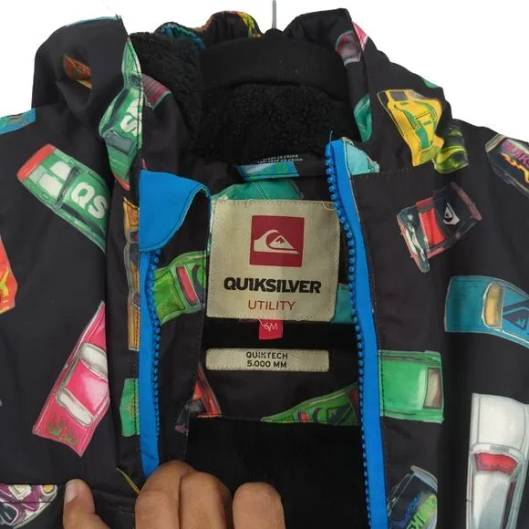 Quiksilver Baby Boy 6 m Utility Snow Suit Blue Cars Hoodie Quiktech 5mm Boots