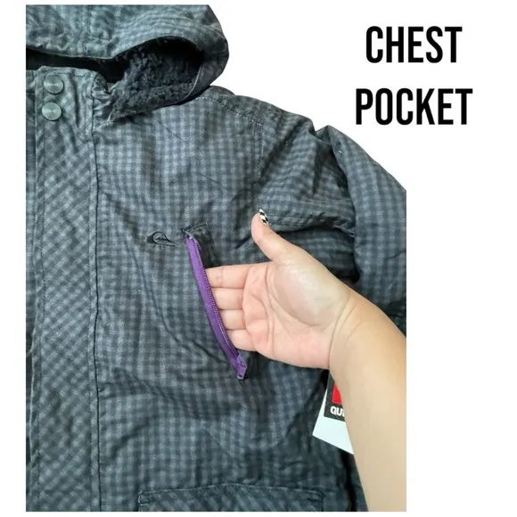 Quiksilver Boys Checkered Winter Jacket size Medium BRAND NEW NWT