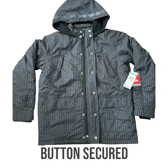 Quiksilver Boys Checkered Winter Jacket size Medium BRAND NEW NWT