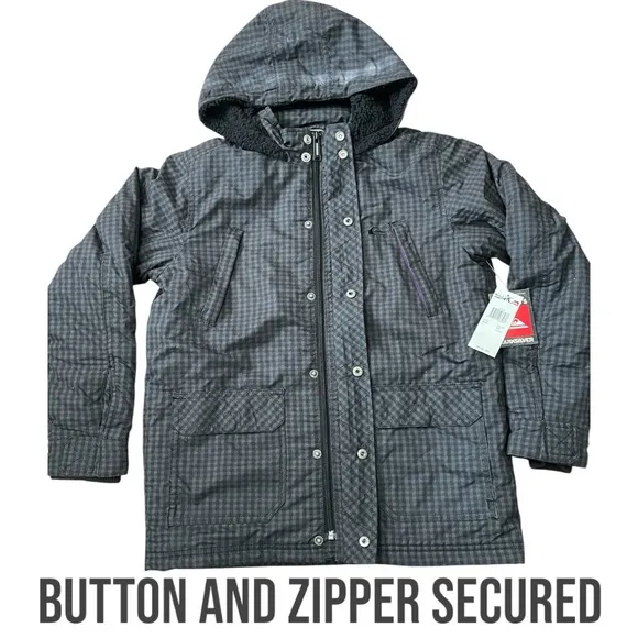 Quiksilver Boys Checkered Winter Jacket size Medium BRAND NEW NWT