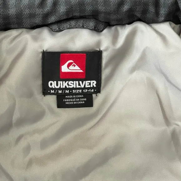 Quiksilver Boys Checkered Winter Jacket size Medium BRAND NEW NWT