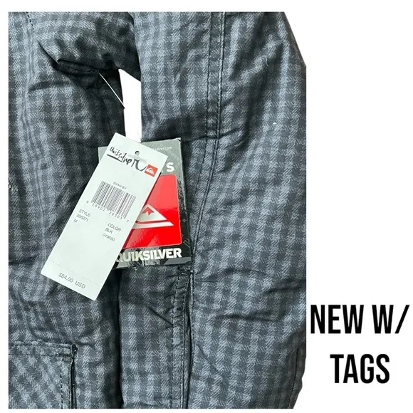 Quiksilver Boys Checkered Winter Jacket size Medium BRAND NEW NWT
