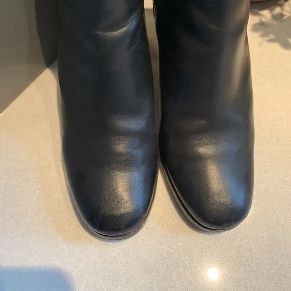 Rachel Comey Mars Leather Cork Ankle Boots 6.5 Booties Black
