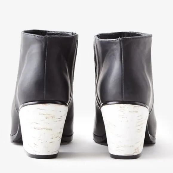 Rachel Comey Mars Leather Cork Ankle Boots 6.5 Booties Black