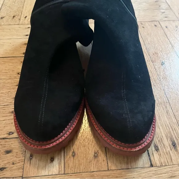 RACHEL COMEY Plank boots black soft shell with maroon sole 7.5