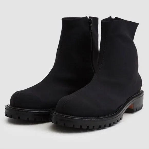 RACHEL COMEY Plank boots black soft shell with maroon sole 7.5
