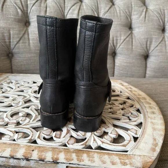 Rag &amp; Bone Black Moto Leather Boots Women's 36.5 6.5 US