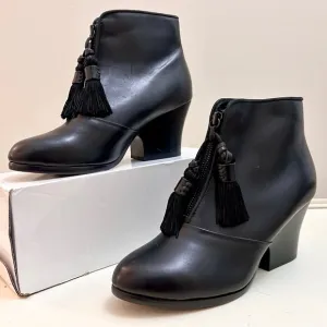 Rag &amp; Bone Darcy Black Leather Tassel Ankle Boots size 7.5