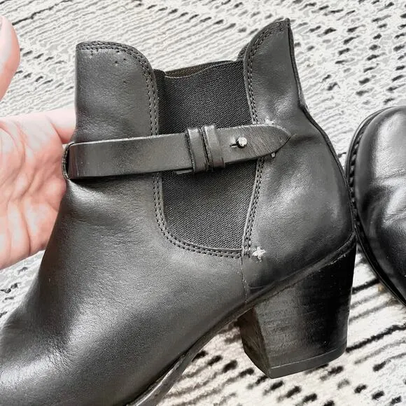 Rag &amp; Bone Durham chunky heel ankle boots Booties Black Size 38.5 8