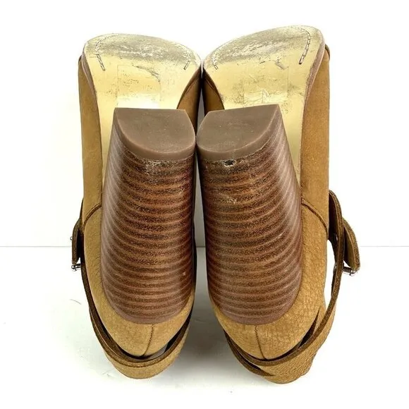 Rag &amp; Bone Harlow Boots 36.5 Tan Brown Suede Nubuck Leather Ankle Bootie 6.5