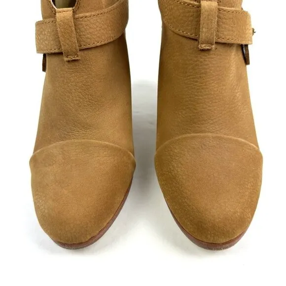 Rag &amp; Bone Harlow Boots 36.5 Tan Brown Suede Nubuck Leather Ankle Bootie 6.5