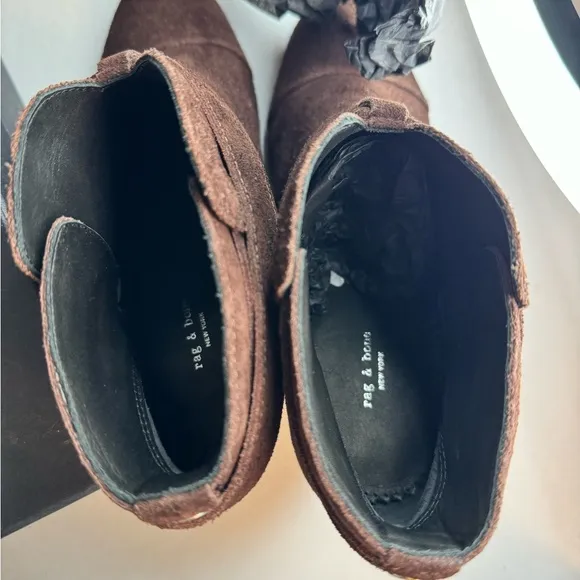Rag &amp; Bone Harrow Boots espresso suede casual classic comfy style outdoor party