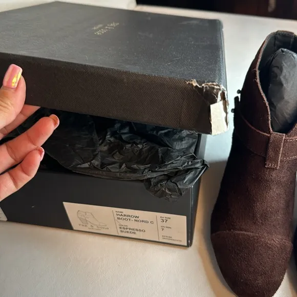 Rag &amp; Bone Harrow Boots espresso suede casual classic comfy style outdoor party