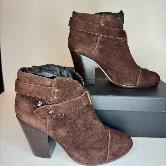 Rag &amp; Bone Harrow Boots espresso suede casual classic comfy style outdoor party