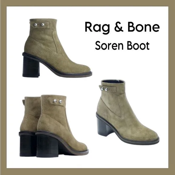 Rag &amp; Bone Soren Boot in Olive Suede