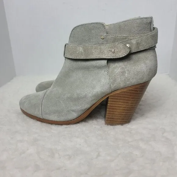 Rag &amp; Bone Harrow Women's Boots  Size 9.5 Gray Suede  Ankle Bootie Italy Made