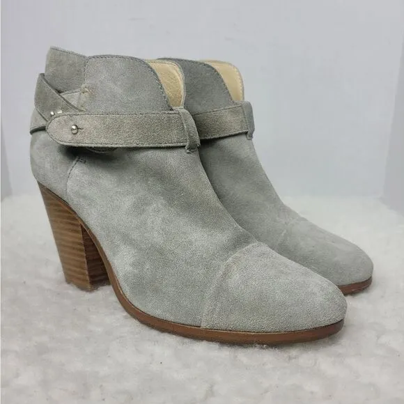 Rag &amp; Bone Harrow Women's Boots  Size 9.5 Gray Suede  Ankle Bootie Italy Made