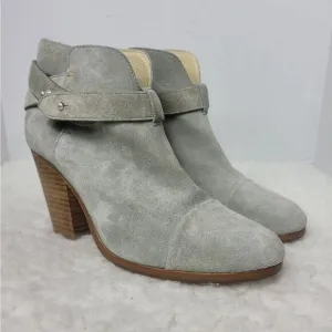 Rag &amp; Bone Harrow Women's Boots  Size 9.5 Gray Suede  Ankle Bootie Italy Made
