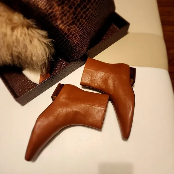 Rag &amp; Co. Obita Buttery Leather Brown Ankle Boots Minimalist Euro | Sz. 39 NWT