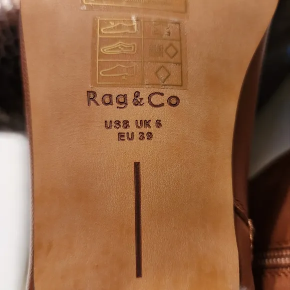Rag &amp; Co. Obita Buttery Leather Brown Ankle Boots Minimalist Euro | Sz. 39 NWT