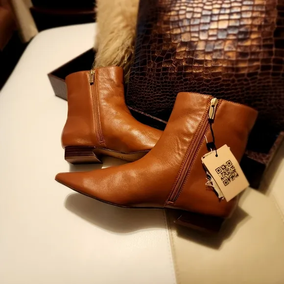 Rag &amp; Co. Obita Buttery Leather Brown Ankle Boots Minimalist Euro | Sz. 39 NWT